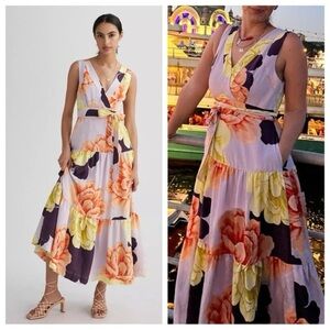 NWT Anthropologie Floral Wrap Maxi dress by Maeve